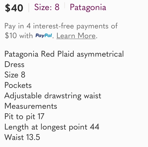 Patagonia Red Plaid asymmetrical Dress 8 - Picture 6 of 6